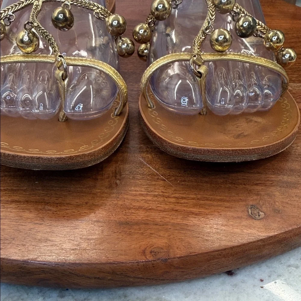 Juicy Couture gold chain embellished flat sandals